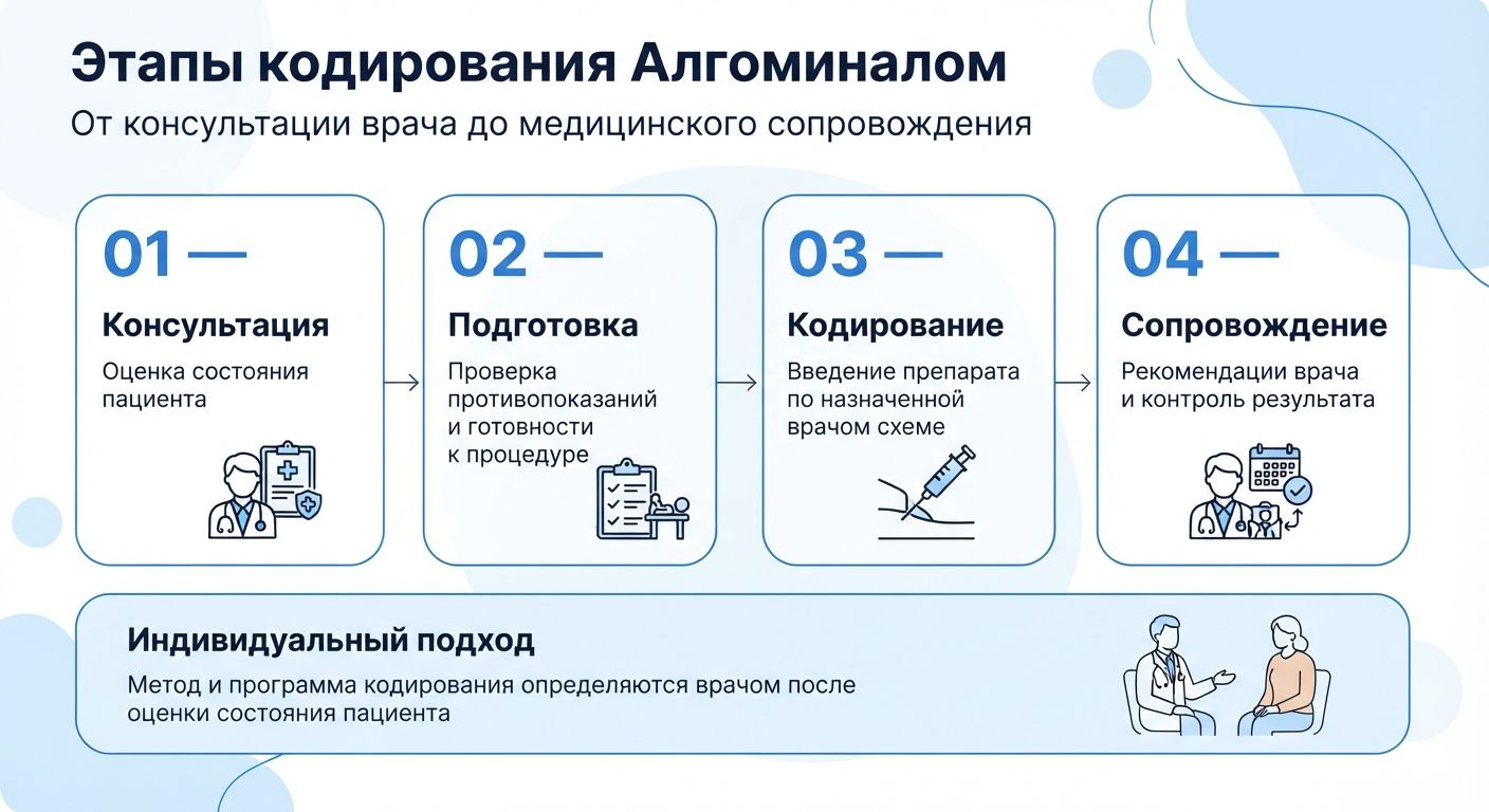 Кодирование препаратом «Алгоминал» в Реже инфографика