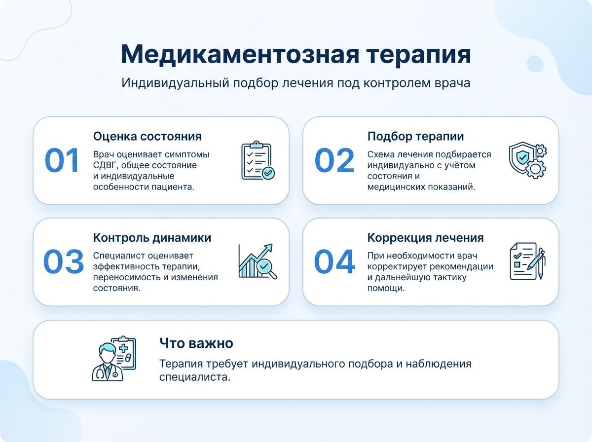 Лечение СДВГ в Реже у детей и взрослыхинфографика